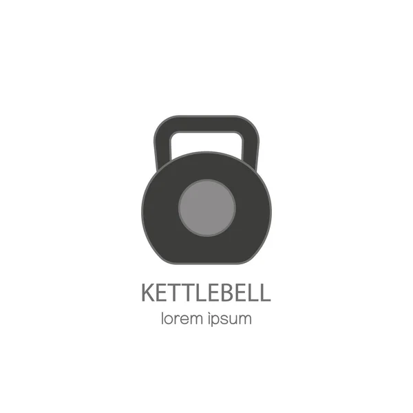 Logotipo de estilo de línea vectorial con una kettlebell . — Vector de stock