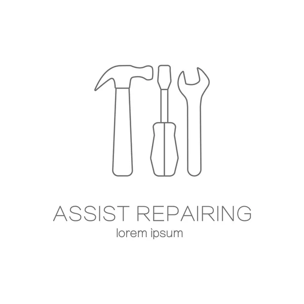 Assist repairing service logotype design templates. — Stock Vector