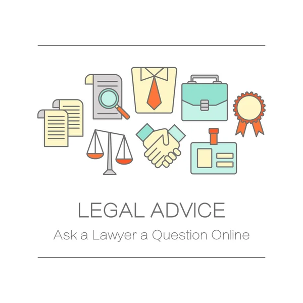 Concepto de página del sitio del título o banner para asesoramiento legal . — Vector de stock