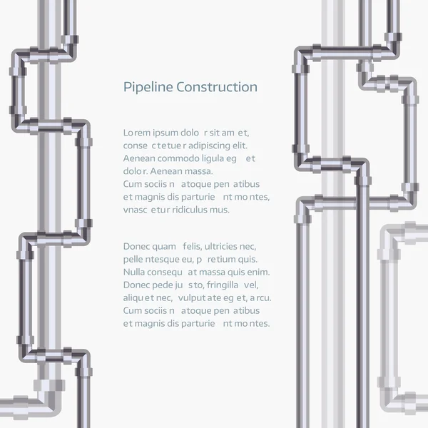 Abstrakt vertikala bakgrund med platta utformad pipeline — Stock vektor