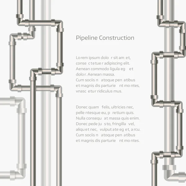 Fundo vertical abstrato com tubulação plana projetada — Vetor de Stock