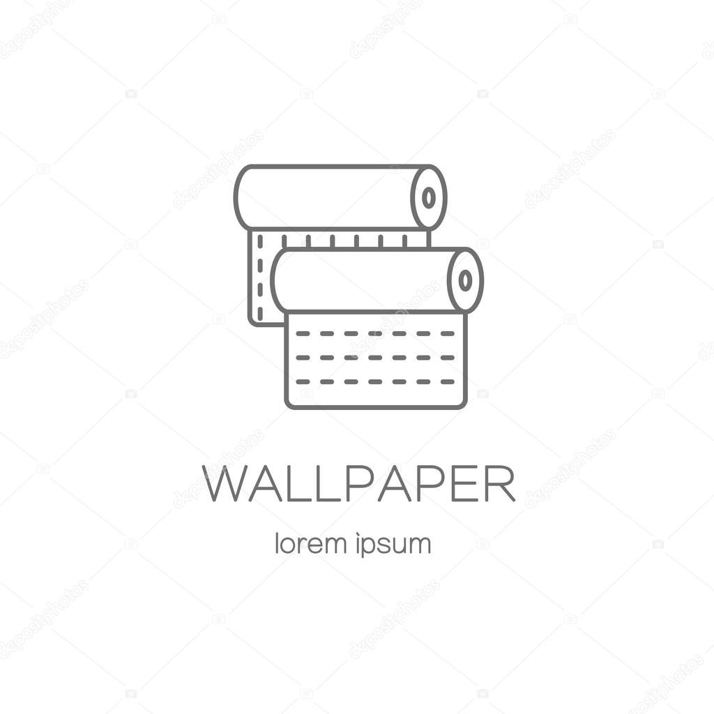 Wallpaper DIY shop logotype design templates.