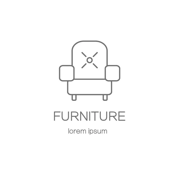 Sillón, plantillas de diseño de logotipos de muebles . — Vector de stock