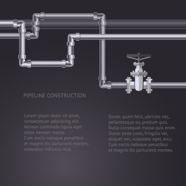Dikey arka plan düz tasarlanmış boru hattı ile