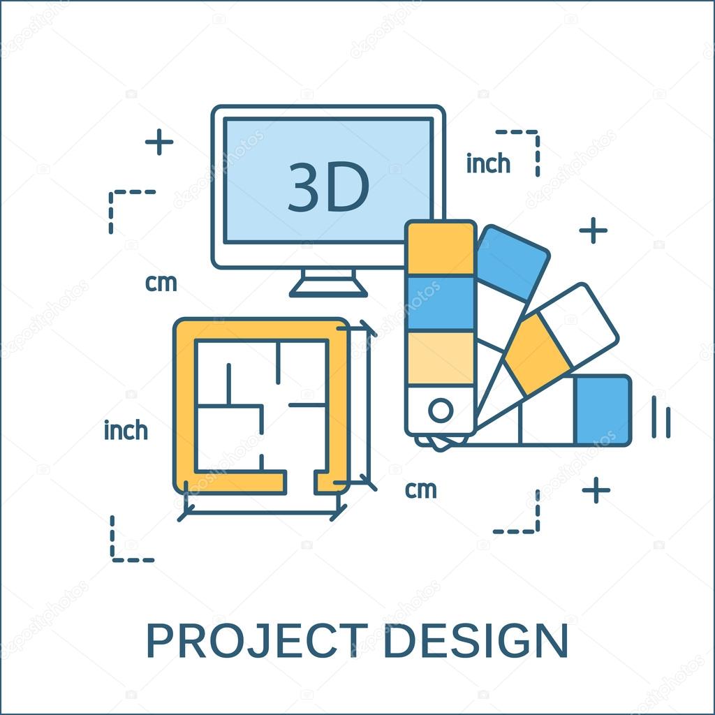 Thin line flat design of construction tools and house renovation banner. Modern vector illustration concept, isolated on white background. Flat line design for website element and Web Banner.