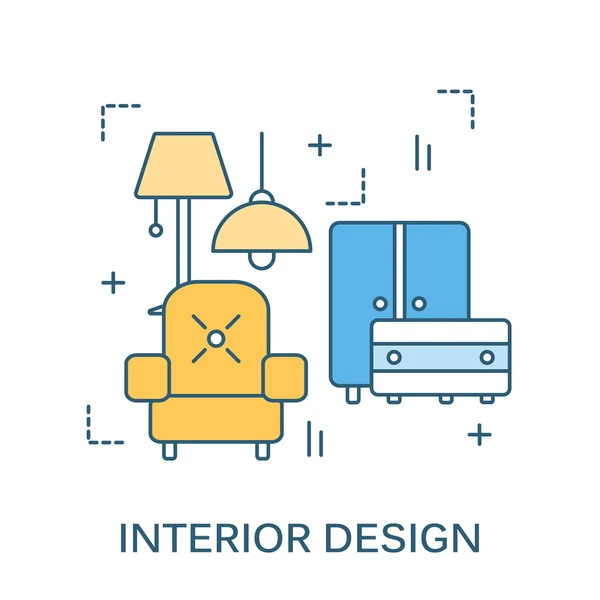 Diseño plano de línea delgada de herramientas de construcción — Vector de stock