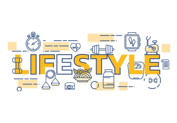 Concepto de banner de estilo de vida saludable . Ilustraciones De Stock Sin Royalties Gratis