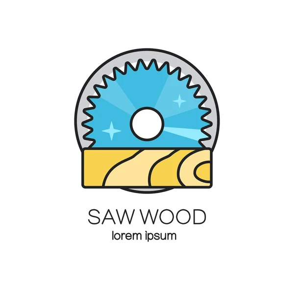 Πριόνι ξύλου λογότυπο — Διανυσματικό Αρχείο