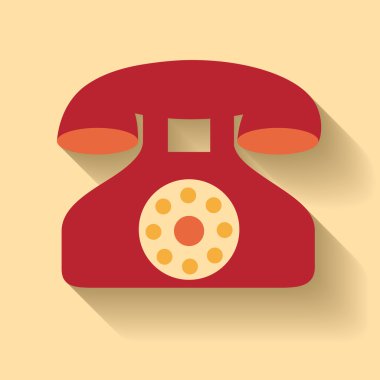 düz tasarım vektör yaşlı telefon simgesi