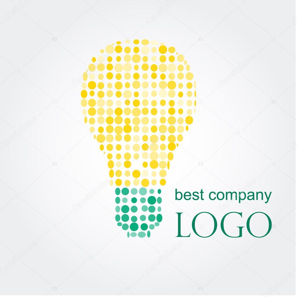 Light bulb idea vector illustration. Logo concept.. Silhouette light bulb consists of circles.