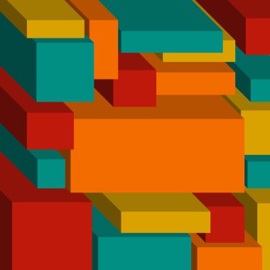 Arka plan ile 3d küpleri ve dikdörtgenler