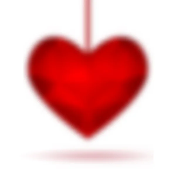 Rosso diamante cuore astratto isolato su uno sfondo bianco . — Vettoriale Stock
