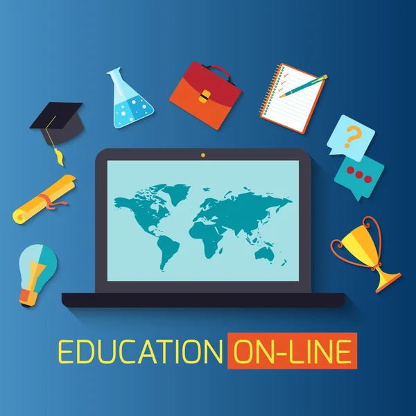 Concepto de banner web para la educación en línea . — Vector de stock