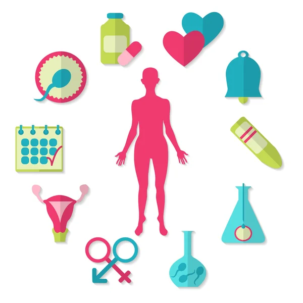 Beyaz arka plan üzerinde izole doğurganlık simgeler vektör kümesi