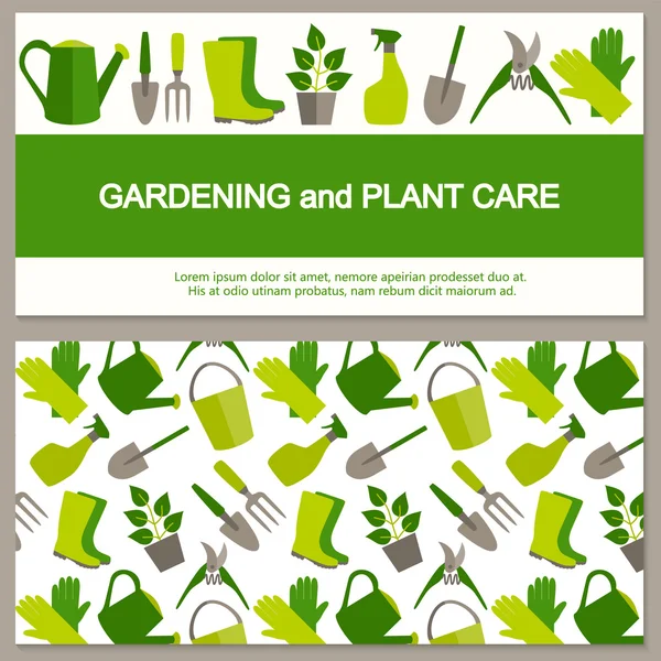 Bannière design plate pour le jardinage et l'horticulture . — Image vectorielle