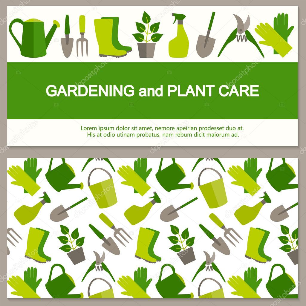 Flat design banner for gardening and horticulture.