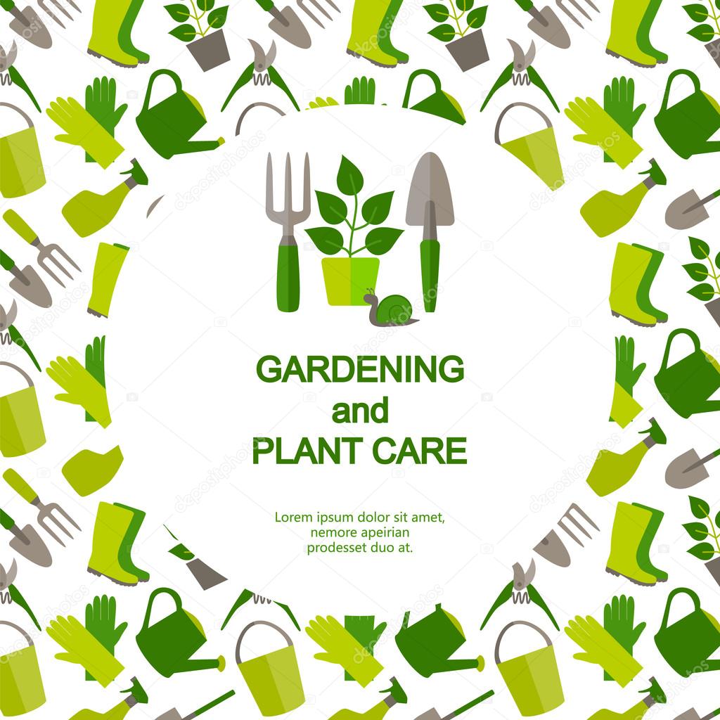 Flat design banner for gardening and plant care. — Stock Vector