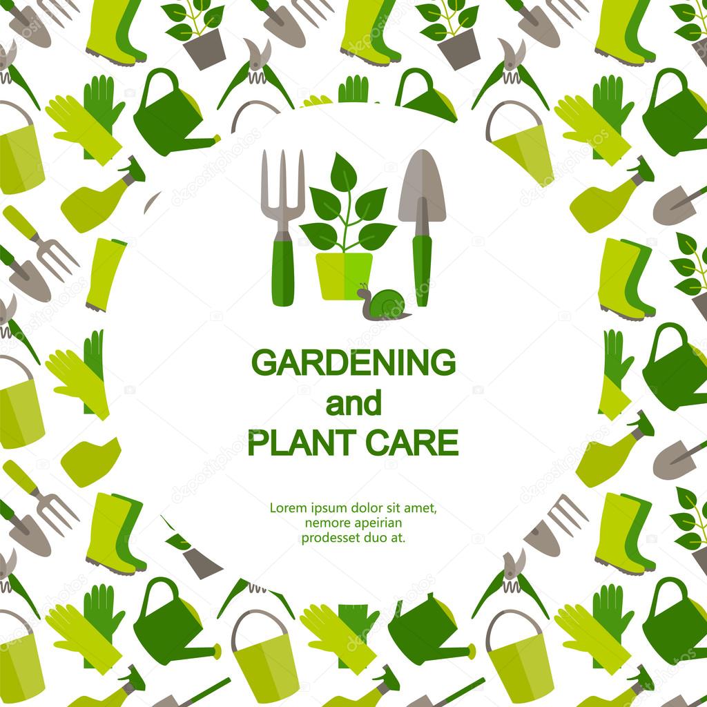 Flat design banner for gardening and plant care.