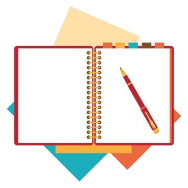 Düz tasarım not defteri, kağıt levha.