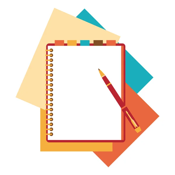 Flat design notepad, paper sheet. — Stock Vector