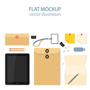  Flat mockups for website design clipart