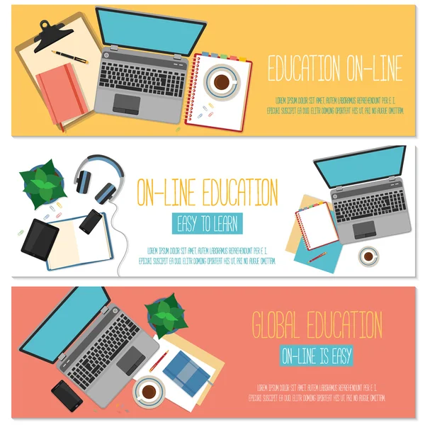 Online eğitim için Web afiş kavram. 