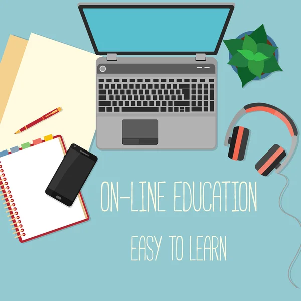 Online eğitim için Web afiş kavram. 