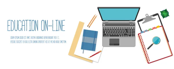 Online eğitim için Web afiş kavram. 