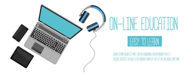 Online eğitim için Web afiş kavram. 