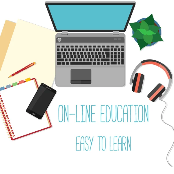 Concept de bannière Web pour l'éducation en ligne . — Image vectorielle