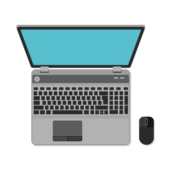 Platte ontwerp pictogram van laptop bovenaanzicht. — Stockvector