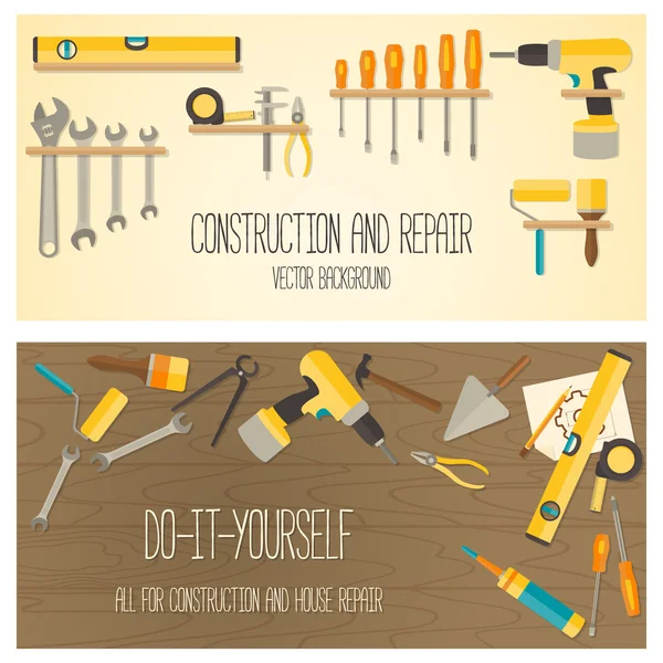 Vector flat design outils de bricolage et de rénovation domiciliaire . — Image vectorielle