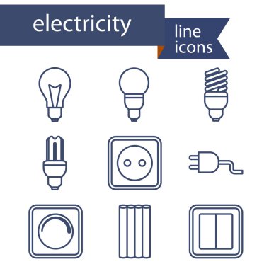 Satır simgeler kümesi DIY, elektrik araçları için.