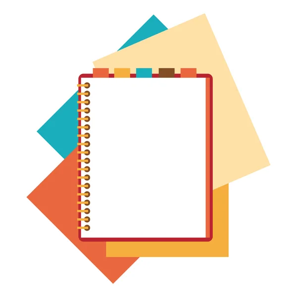 Flat design notepad with paper sheets. — Stock Vector