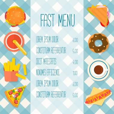 Fast food menü tamplate.