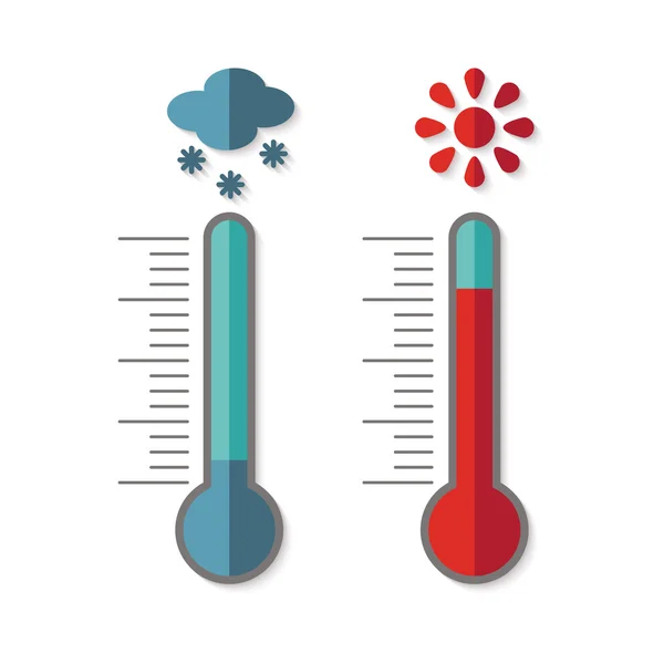 Flache Design-Ikonen des Thermometers — Stockvektor