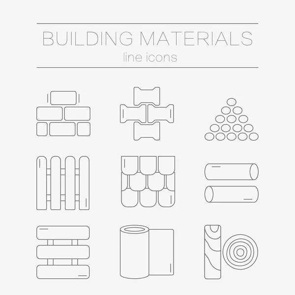 Conjunto de iconos de línea para bricolaje, construcción, materiales de construcción . — Vector de stock