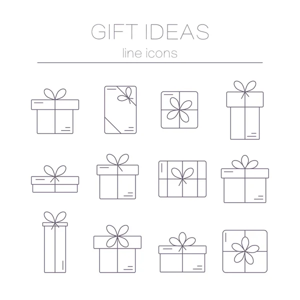 Vektör hat simgeleri hediye kutuları.