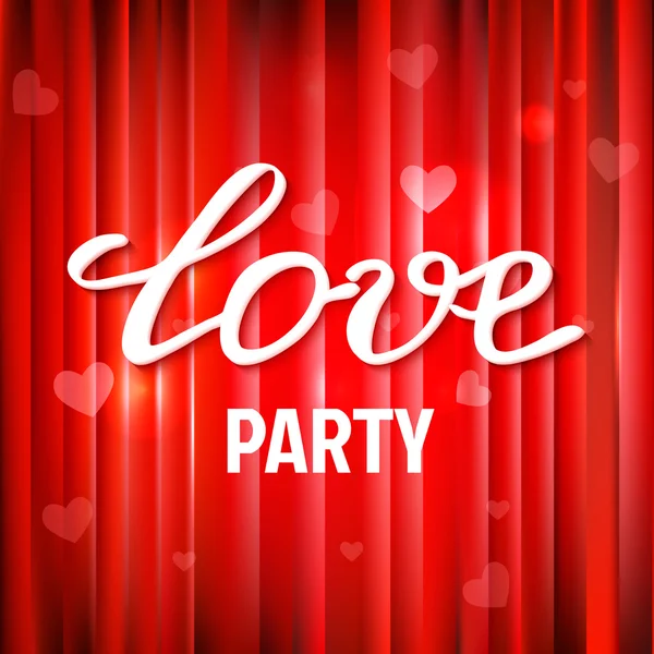 Vektor rot glänzend Hintergrund für Valentinstag Party Poster Design. — Stockvektor