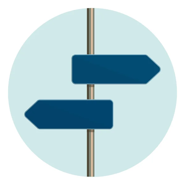 Conception plate icône ronde de la flèche directionnelle panneau routier . — Image vectorielle