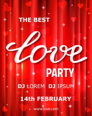 Vektör Sevgililer afiş tasarımı parti. Şablon / el ilanı veya poster.