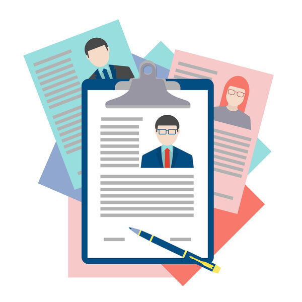 Flat design vector concept for human resource