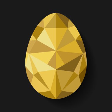 Düz tasarım çokgen izole altın yumurta