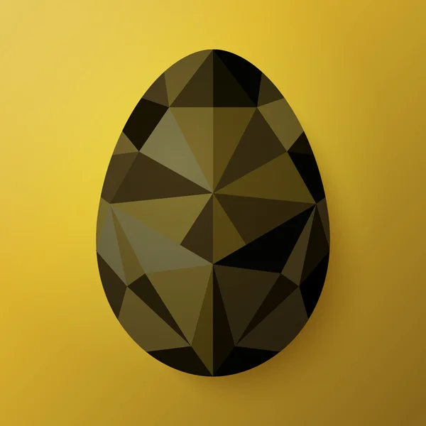 Flat design polygon egg isolated on gold background. — Stock Vector