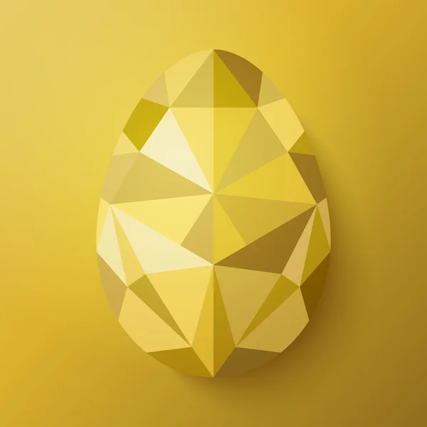 Flat design polygon of golden egg isolated — Stock Vector