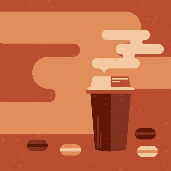 背景与咖啡杯和蛋白杏仁饼干. — 图库矢量图片