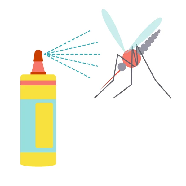 Плоский дизайн иконки репеллентов и комаров — стоковый вектор