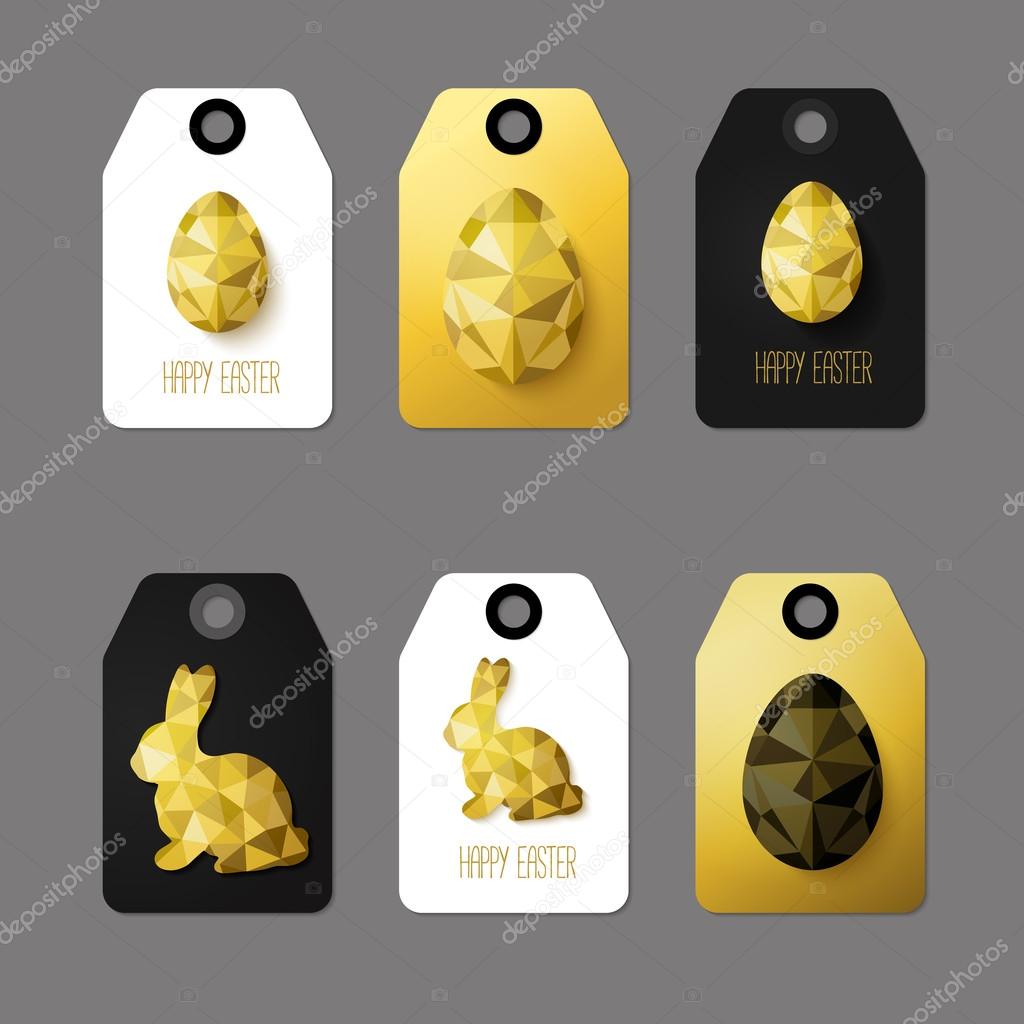 Flat design Easter taggs.
