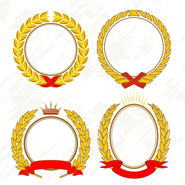 Vector - Corona de laurel de oro — Archivo Imágenes Vectoriales