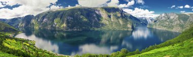 Beautiful panorama with view to Aurland clipart